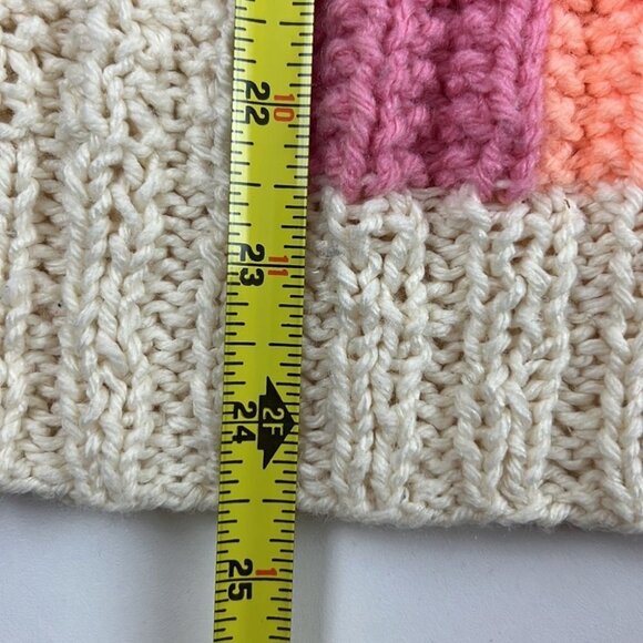 Beautiful Handknit Sweater with Orange and Pink - Picture 2 of 7